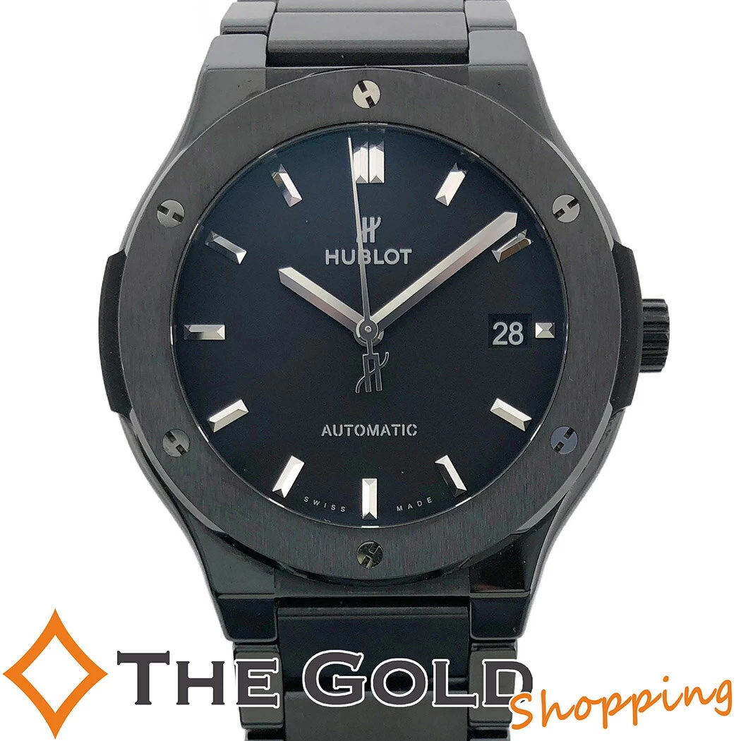 [P up! [Until 4/28] HUBLOT Classic Fusion Black Magic 510.CM.1170.CM 2018 Domestic Ceramic Black Automatic Hublot Watch for Men 