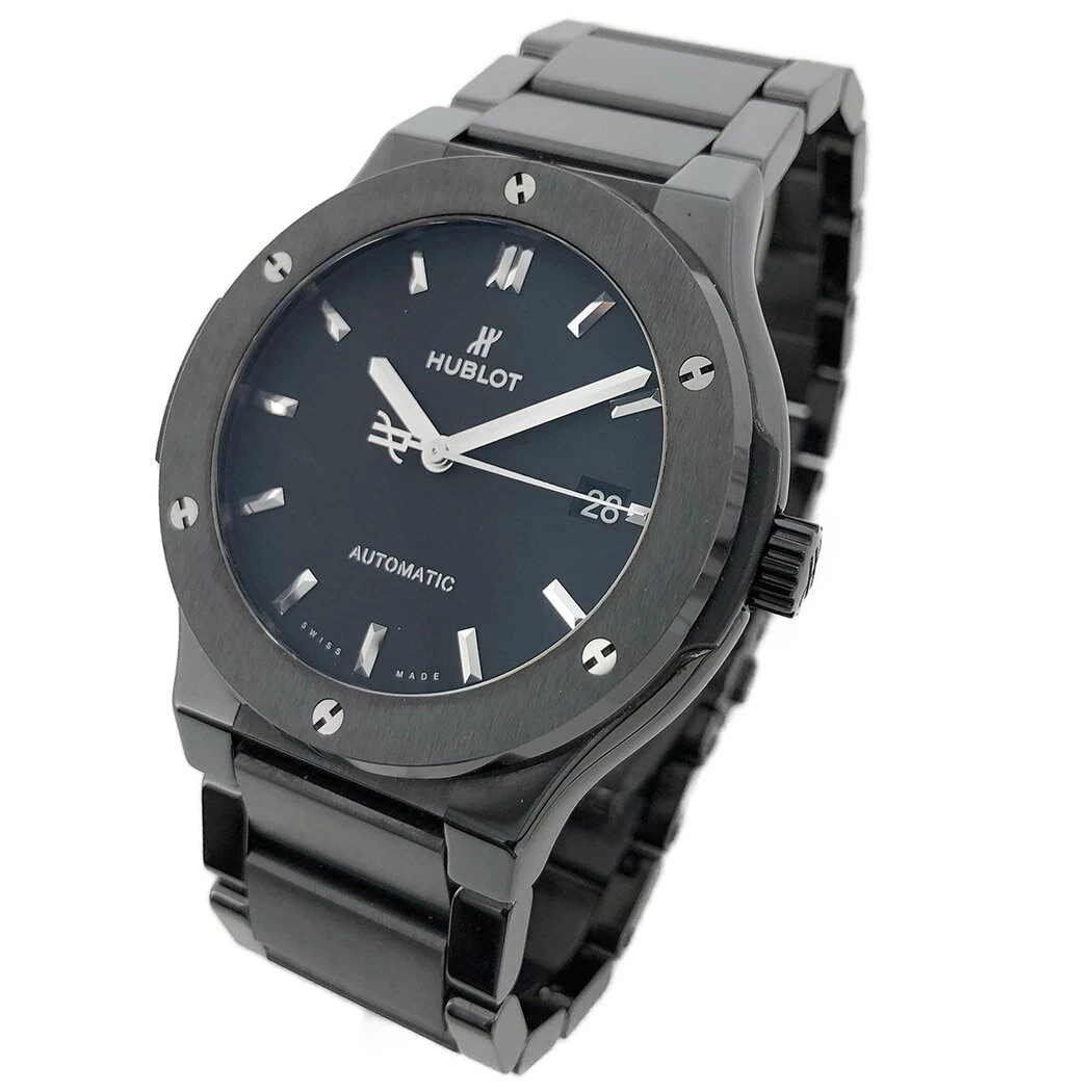 [P up! [Until 4/28] HUBLOT Classic Fusion Black Magic 510.CM.1170.CM 2018 Domestic Ceramic Black Automatic Hublot Watch for Men 