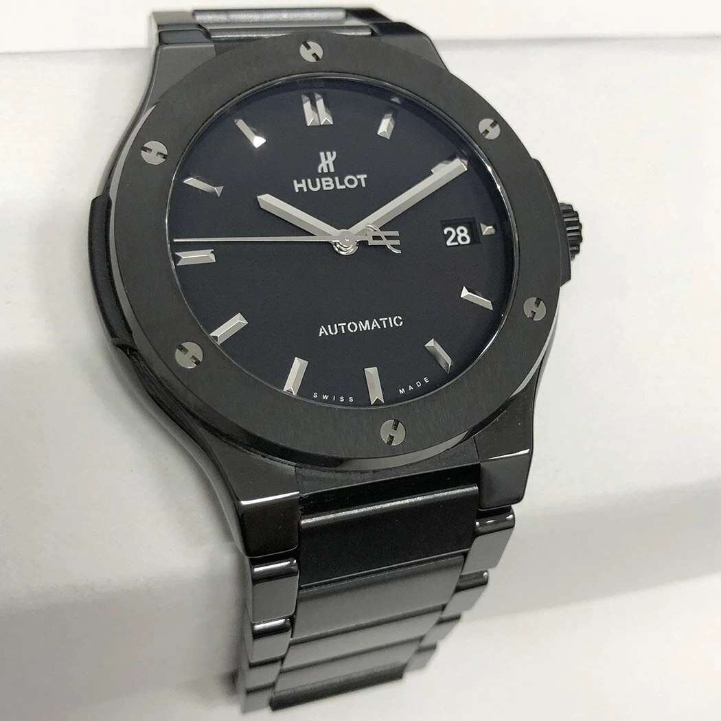 [P up! [Until 4/28] HUBLOT Classic Fusion Black Magic 510.CM.1170.CM 2018 Domestic Ceramic Black Automatic Hublot Watch for Men 