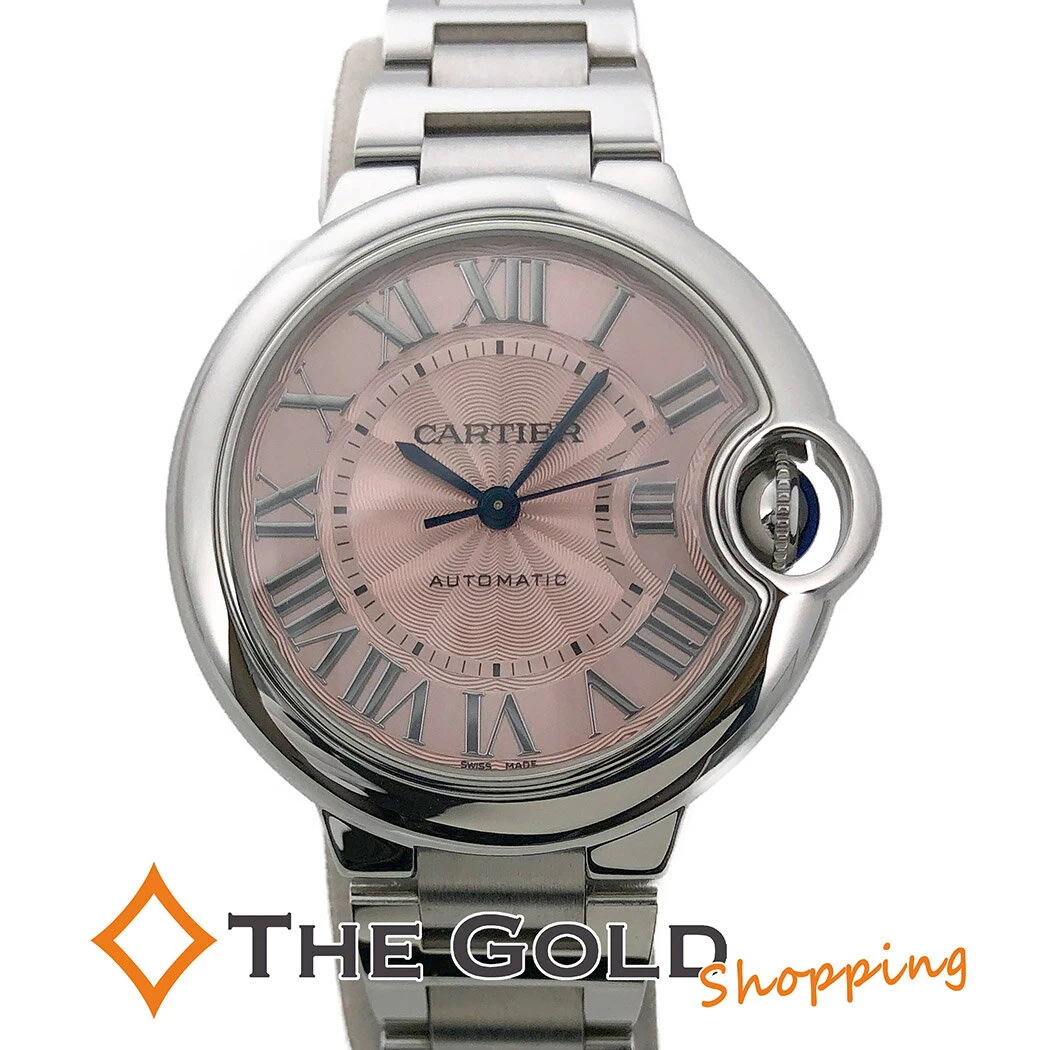 Cartier Ballon Bleu W6920100 Automatic Pink Dial Guilloche Cartier Ladies Watch for Women 