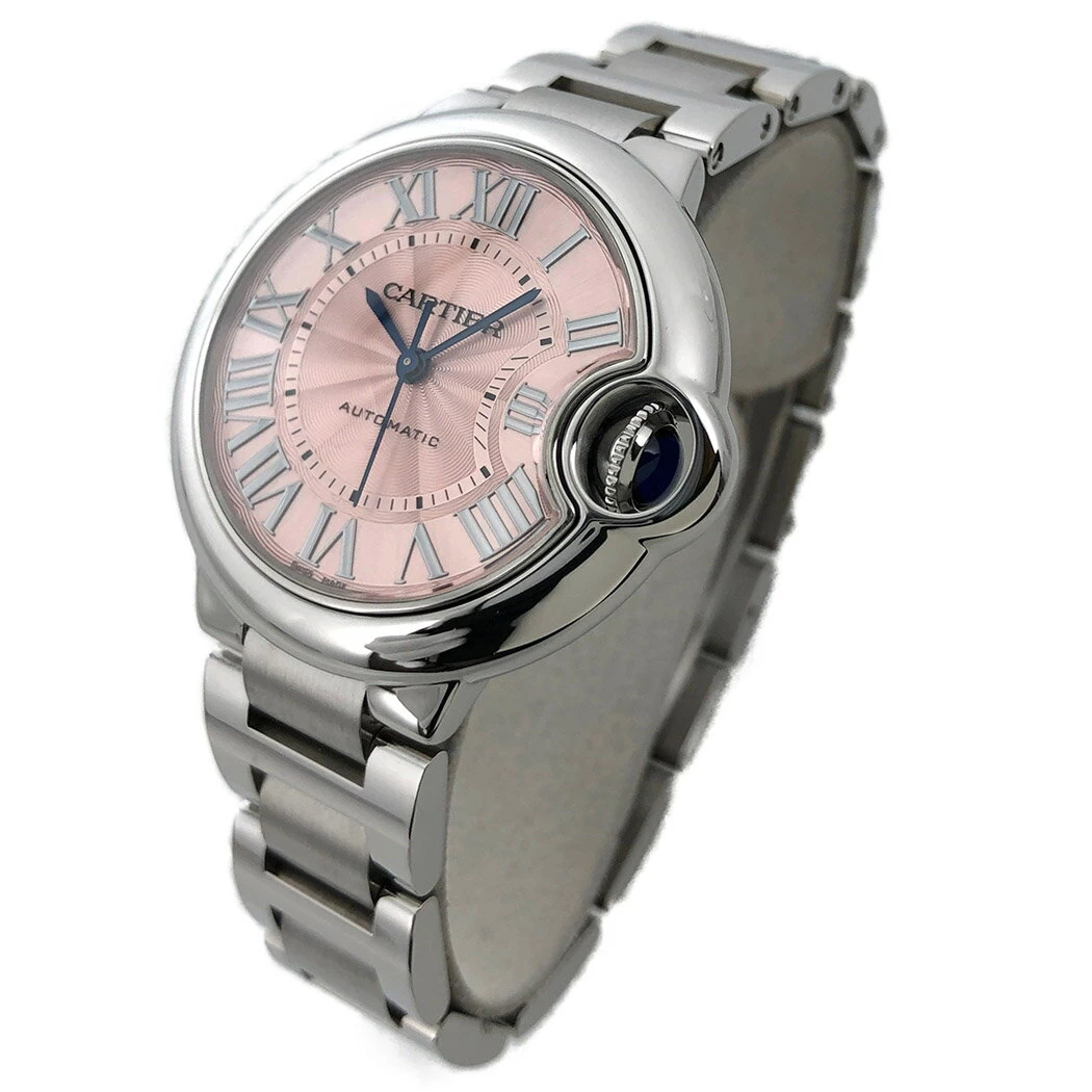 Cartier Ballon Bleu W6920100 Automatic Pink Dial Guilloche Cartier Ladies Watch for Women 