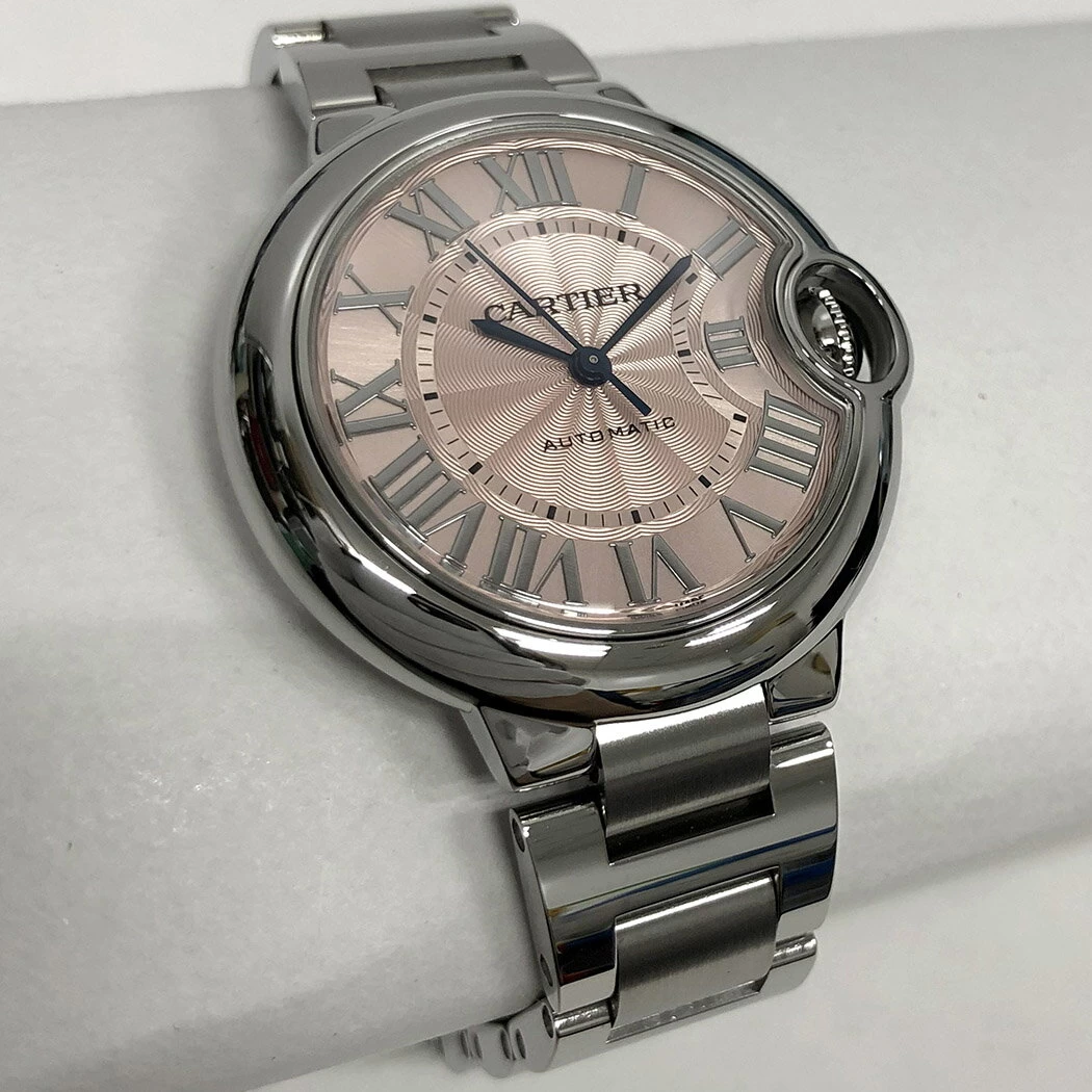 Cartier Ballon Bleu W6920100 Automatic Pink Dial Guilloche Cartier Ladies Watch for Women 