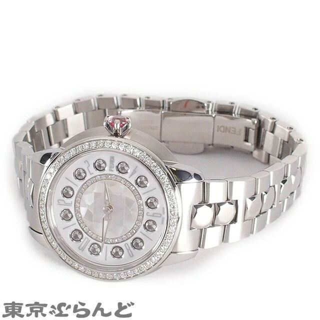  [Returnable] FENDI FENDI Eye Shine Ladies Diamond White Topaz Pink Topaz Black Spinel F121024500B2T01 QZ Unused 101652028