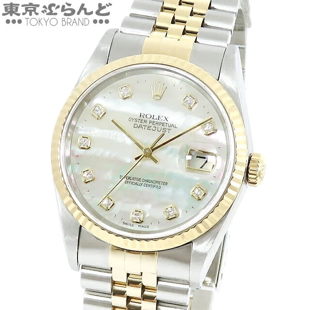 [Returnable] Rolex Rolex Datejust 10PD 16233NG P number SS YG shell diamond jubilee less combination automatic finished 101666415