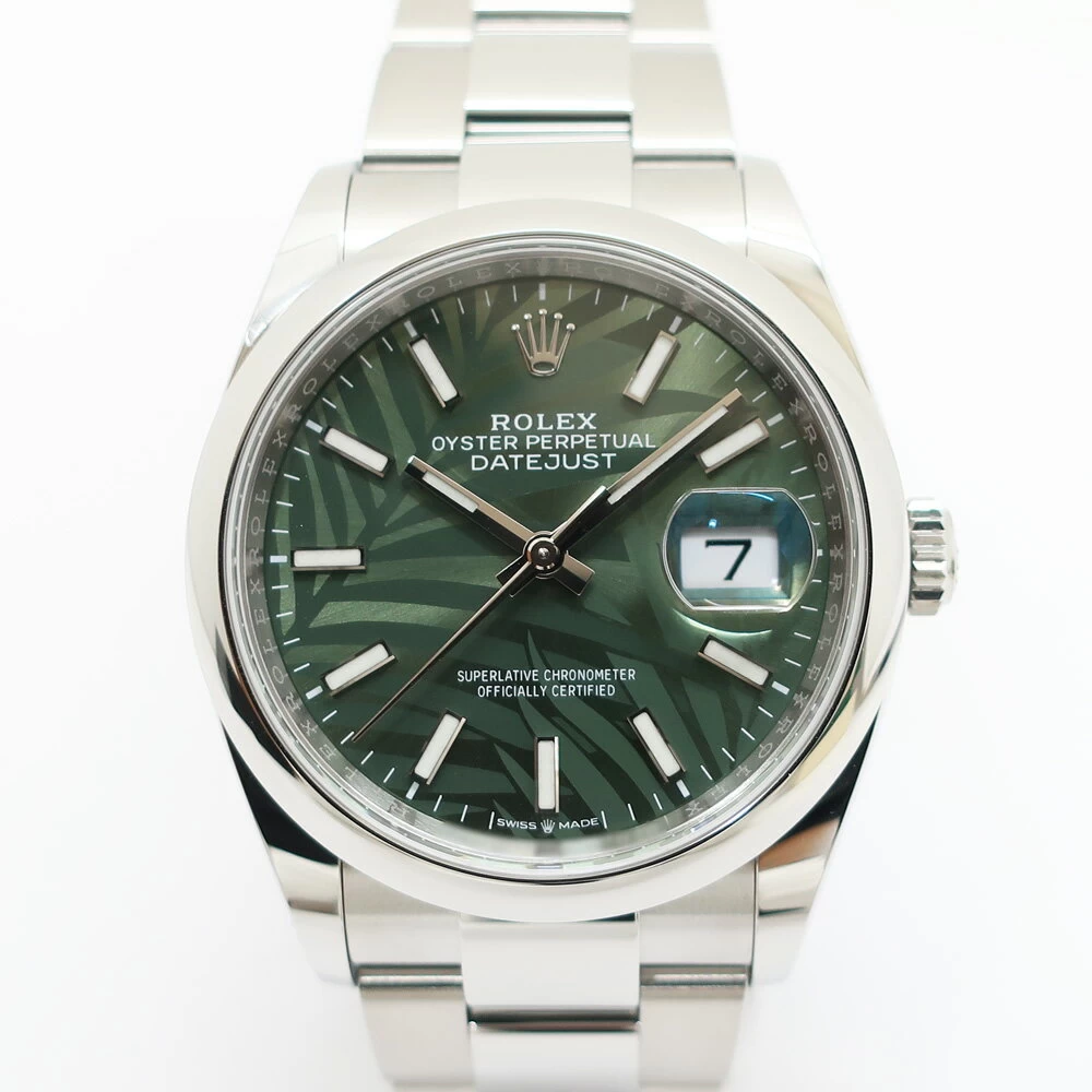 [Tenpaku] [Rolex] Rolex Datejust 36 Olive Green Palm 126200 SS Oyster Breath Automatic [Brand New] [Unused]