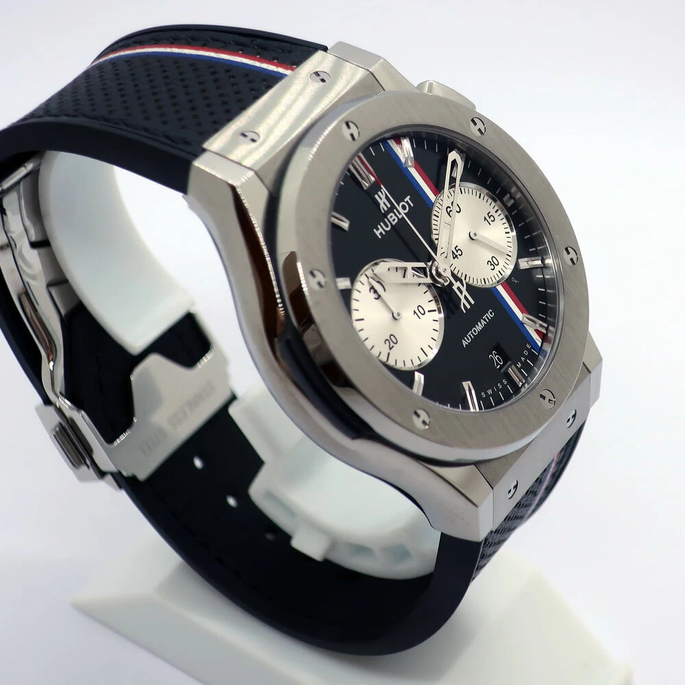 [Tenpaku] [HUBLOT] Classic Fusion Chronograph Tour Auto 521.NX.1472.VR.TRA14 World Limited to 100 Books 44mm Titanium Black Automatic Watch