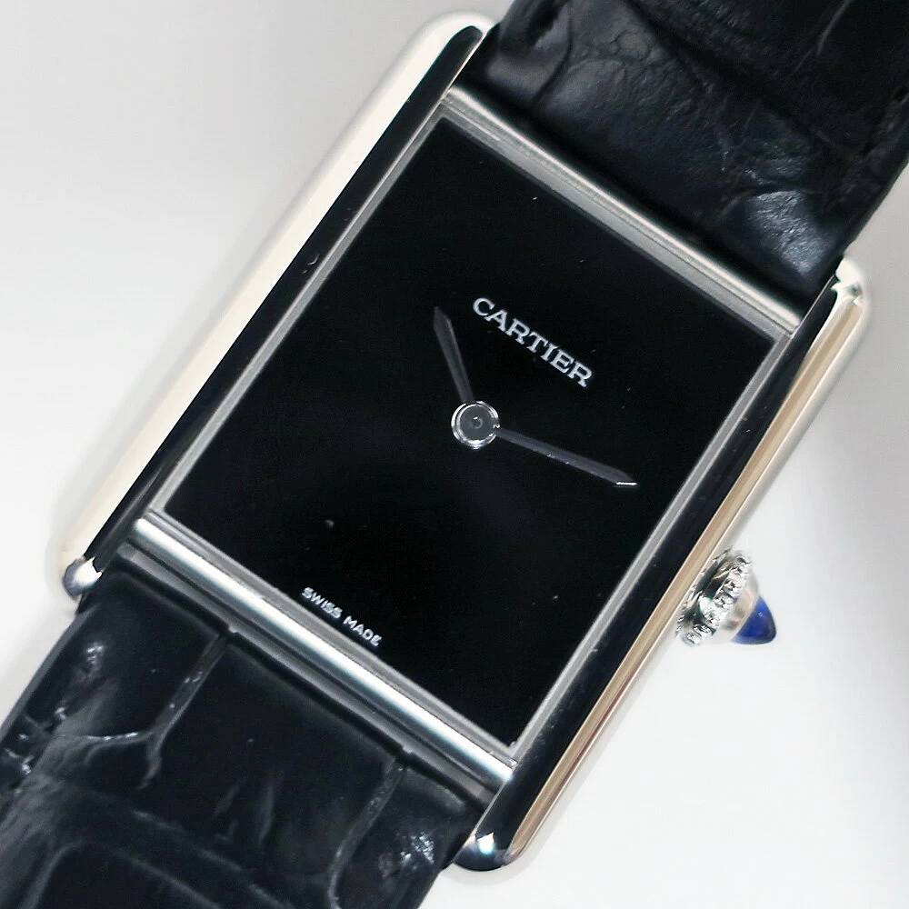 [Sakae] [CARTIER] Cartier Tank Mast LM WSTA0072 Black SS Leather Quartz [Unused]