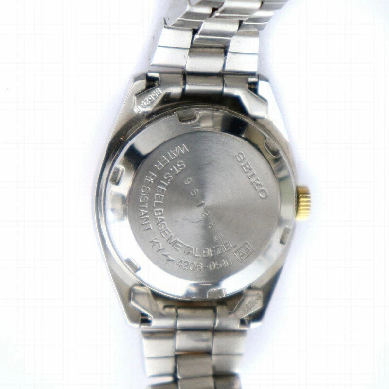 Seiko SEIKO 5 Watch Automatic Day Date Gold Dial Silver Color 4206-0510/IR ■GY05 Ladies 230306