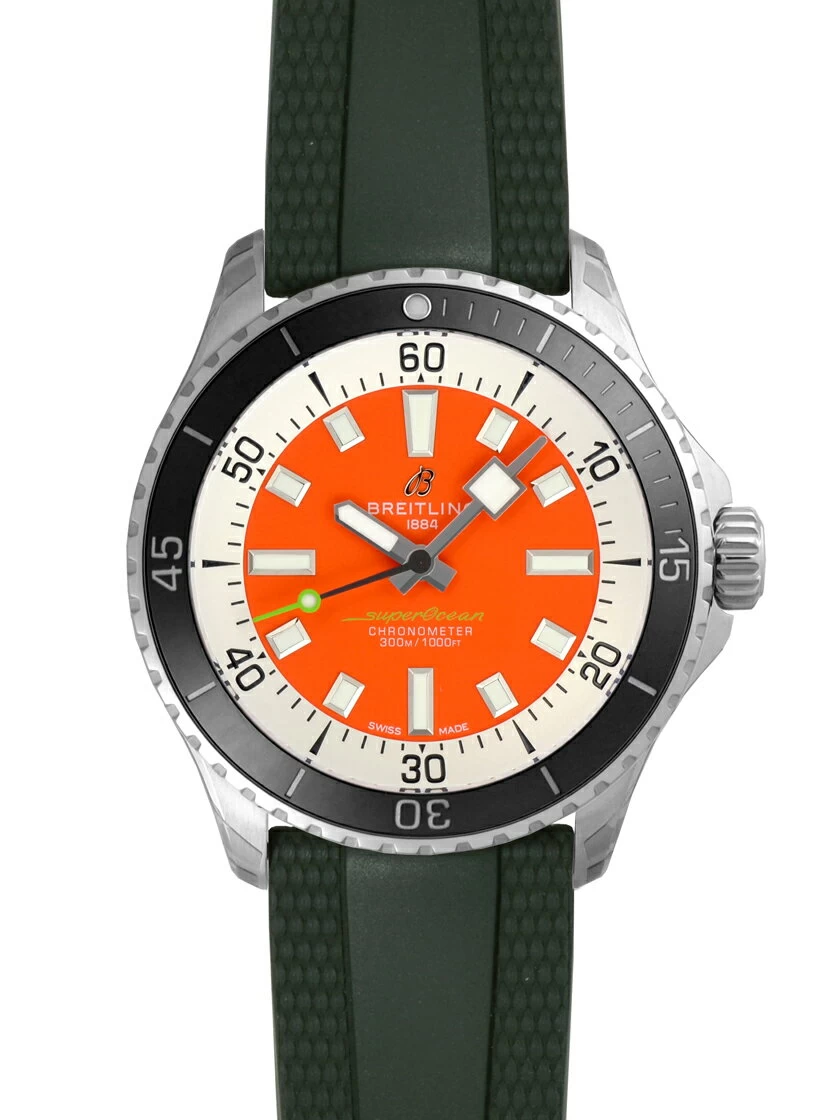 [New] [2022 New] [Limited to 1000] Breitling A173751A1O1S1/A17375 Super Ocean Automatic 42 Kelly Slater Limited Edition SS/Rubber Automatic Orange
